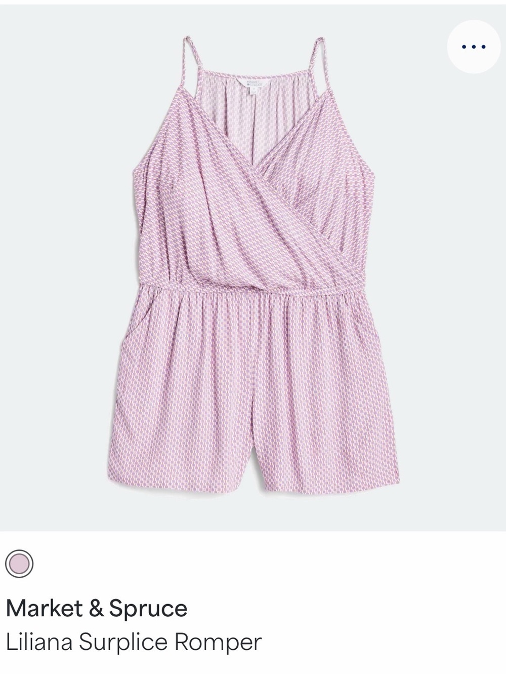 Market & Spruce Mauve Patterned Sleeveless Wrap Mini Romper